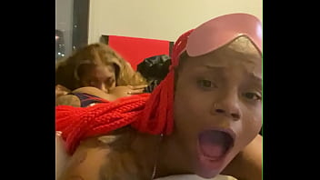 Shaking black ass licked by girl in lesbian video